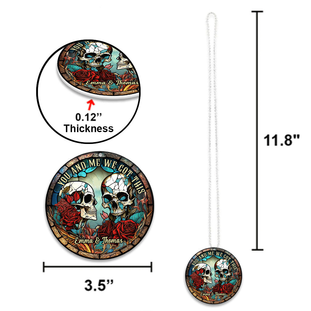 Skull Couple - Personalized Skull Car Ornament