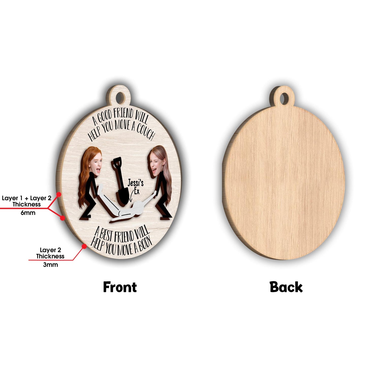 Move The Body - Personalized Bestie 2 Layered Piece Ornament