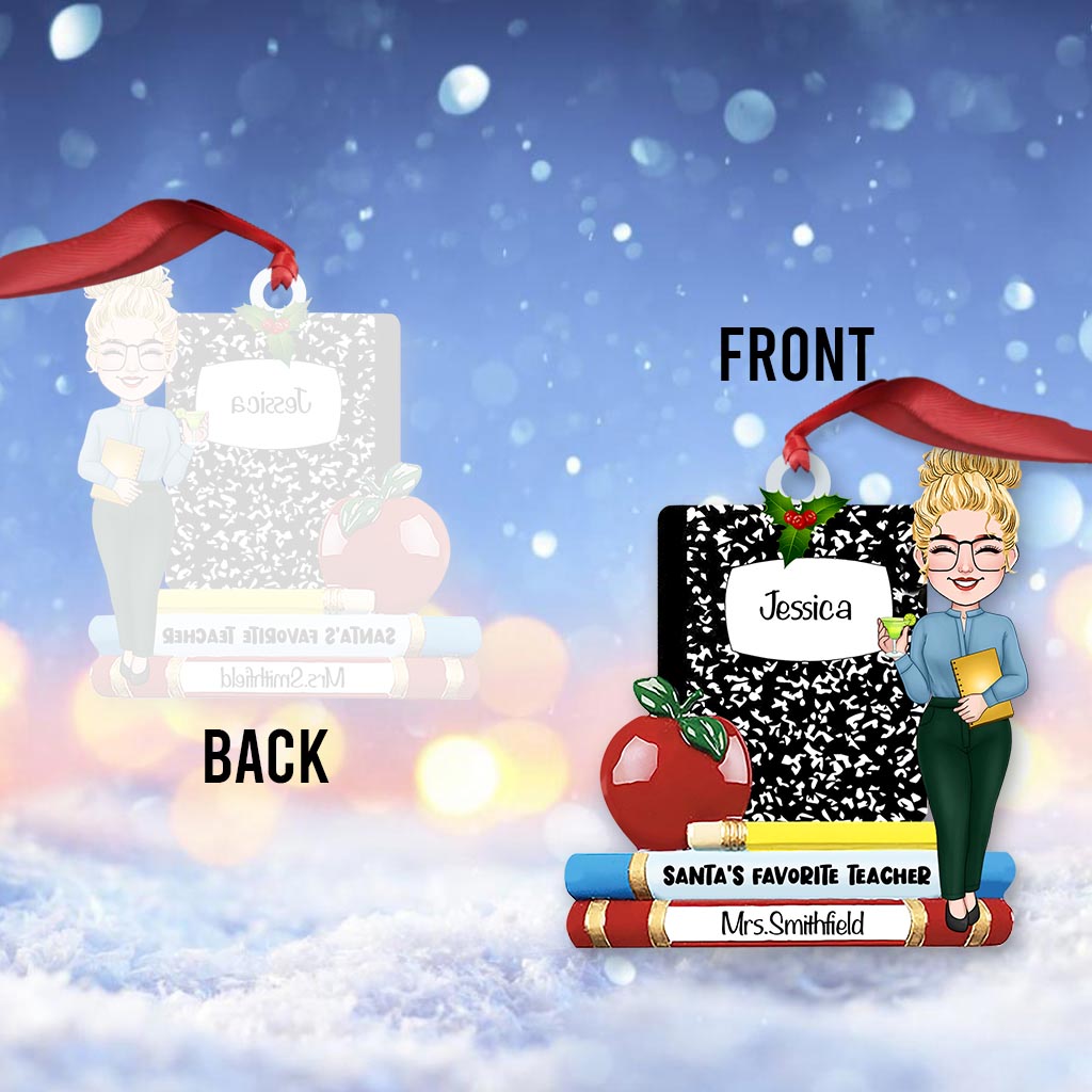 Santa's Favorite Teacher - Personalized Teacher Ornament