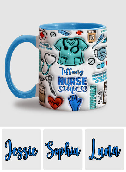 Nurse Life - Personalized Nurse Accent Mug