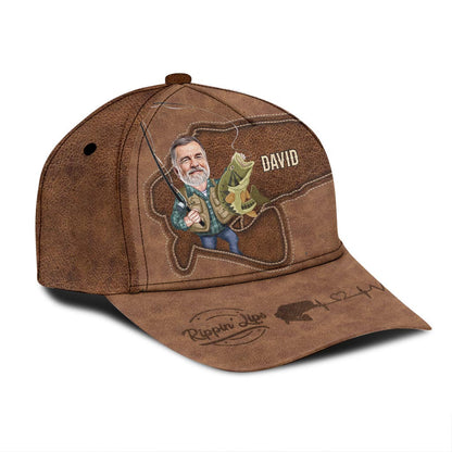 Photo Inserted Funny Fishing Rippin' Lips - Personalized Fishing Classic Cap
