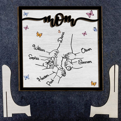 Hold My Hand - Personalized Grandma 2 Layered Wood Sign / Wood Plaque