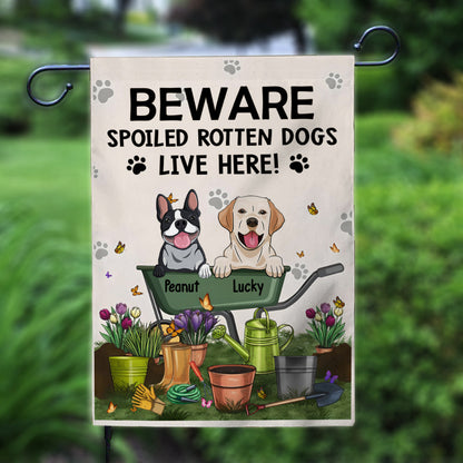 Beware Of The Dog - Personalized Gardening Garden Flag