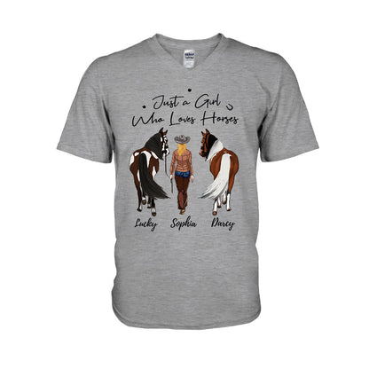 Just A Girl Who Loves Horses - Personalized Horse T-shirt & Hoodie
