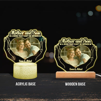 The Love Between Mother And Children - Gift for mom, daughter, son - Personalized Shaped Plaque Light Base