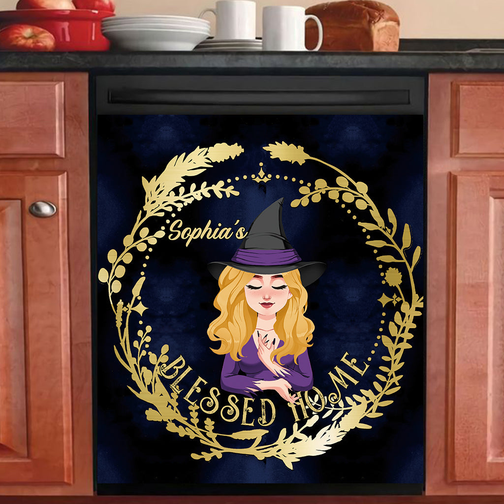Blessed Home - Personalized Witch Dishwasher Cover