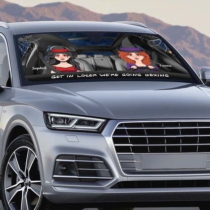 Get In Loser - Personalized Witch Car Sunshade
