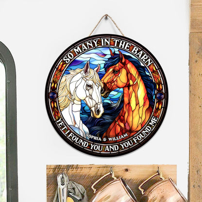 So Many In The Barn - Personalized Horse Round Wood Sign