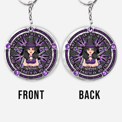 Nature Is My Religion - Personalized Witch Keychain