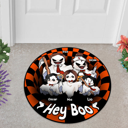 Happy Halloween - Personalized Family Shaped Doormat
