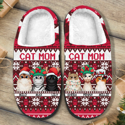 Cat Mom - Personalized Cat Slippers