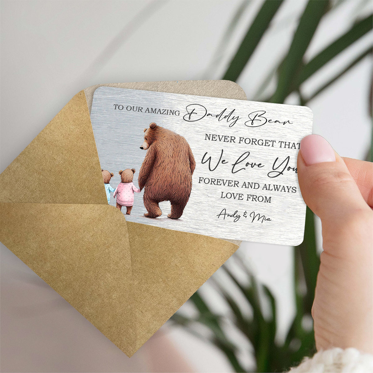 Dada Bear - Personalized Father's Day Father Wallet Insert Card