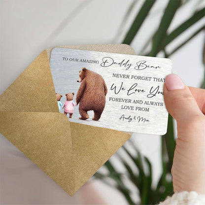Dada Bear - Personalized Father's Day Father Wallet Insert Card