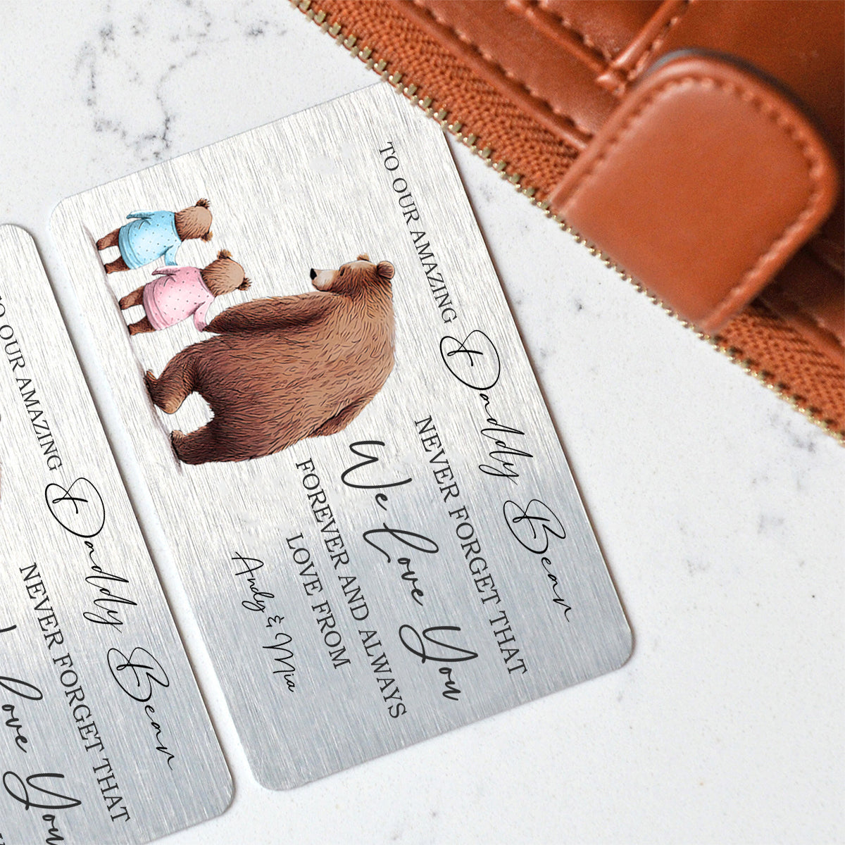 Dada Bear - Personalized Father's Day Father Wallet Insert Card
