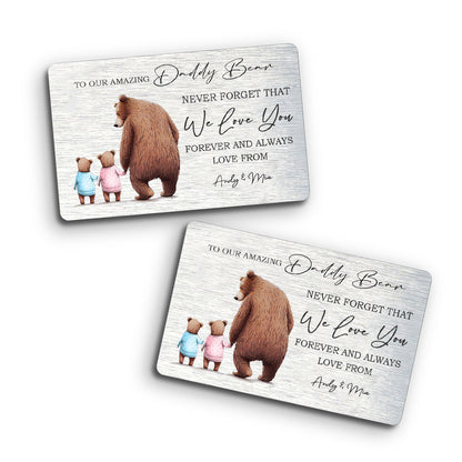 Dada Bear - Personalized Father's Day Father Wallet Insert Card