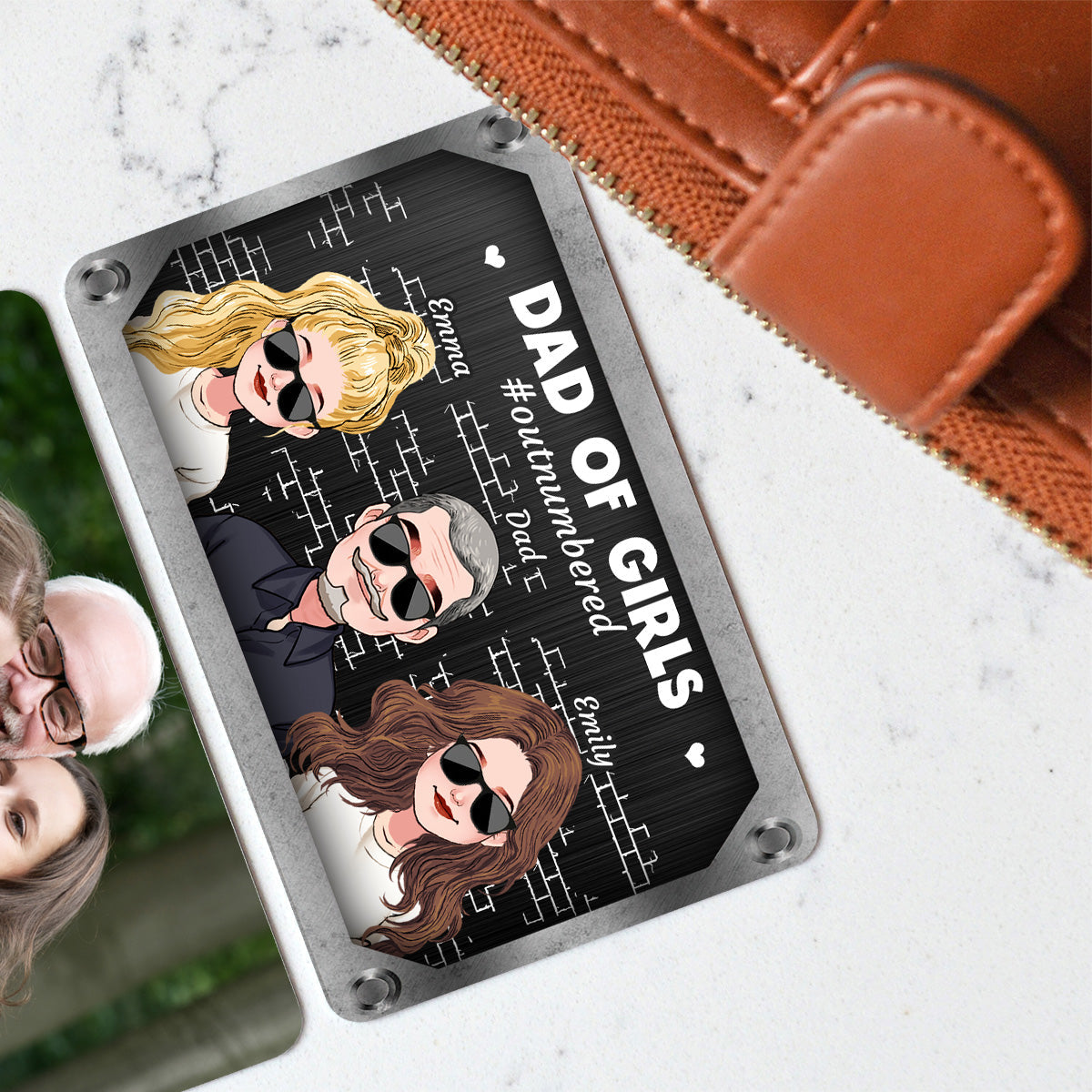 Dad Of Girls - Personalized Father Wallet Insert Card