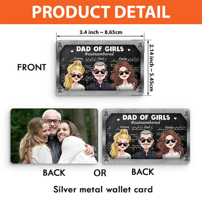 Dad Of Girls - Personalized Father Wallet Insert Card
