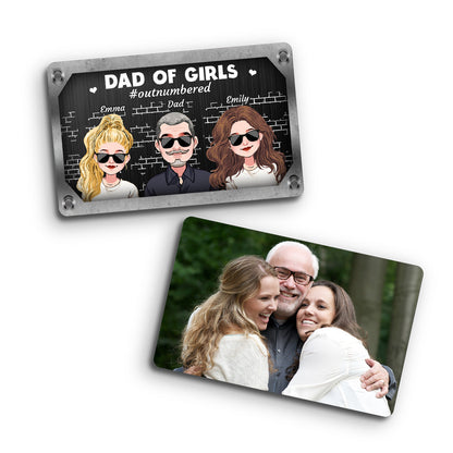 Dad Of Girls - Personalized Father Wallet Insert Card