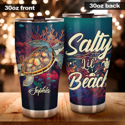 Stained Glass Turtle - Personalized Turtle Tumbler