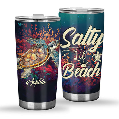 Stained Glass Turtle - Personalized Turtle Tumbler