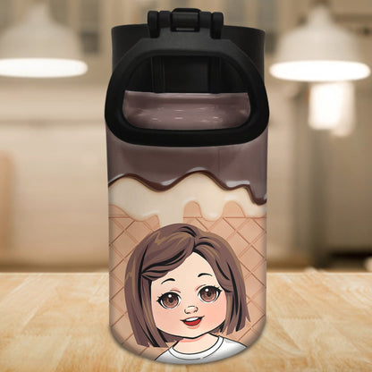 Ice Cream Chillin' - Family gift for toddler - child (2- 16 year) - Personalized Kids Water Bottle