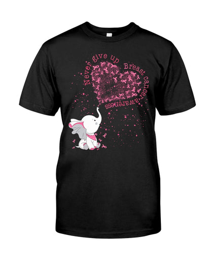 Never Give Up - Breast Cancer Awareness T-shirt and Hoodie 0822