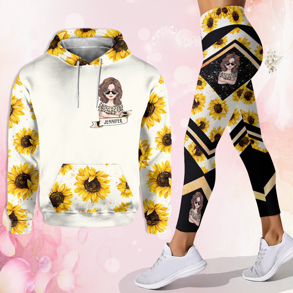 Sunshine Mixed With A Little Hurricane - Personalized Mother's Day Mother Hoodie and Leggings