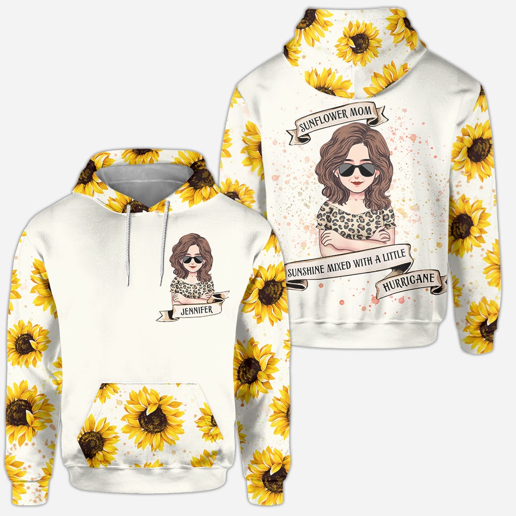 Sunshine Mixed With A Little Hurricane - Personalized Mother's Day Mother Hoodie and Leggings
