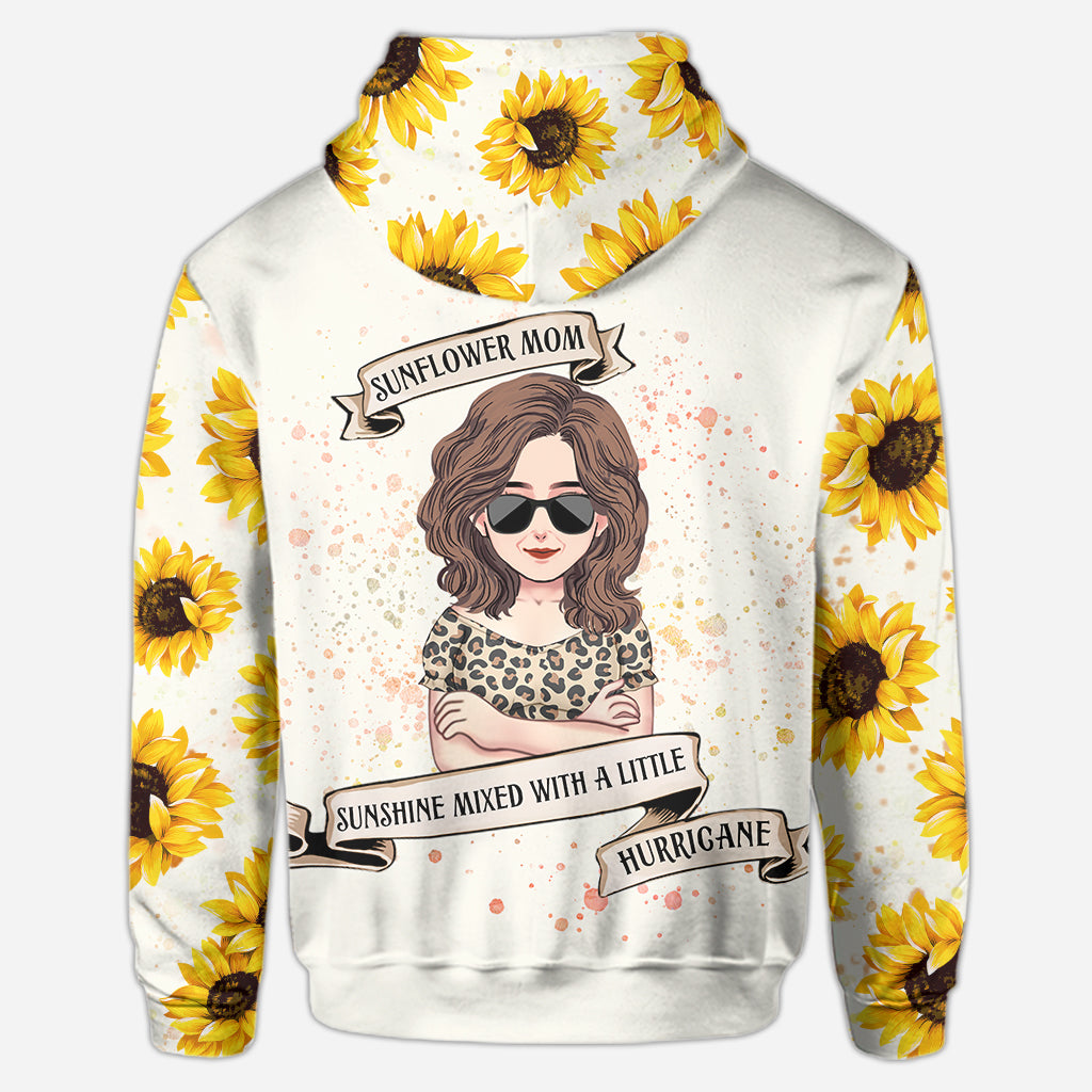 Sunshine Mixed With A Little Hurricane - Personalized Mother's Day Mother Hoodie and Leggings