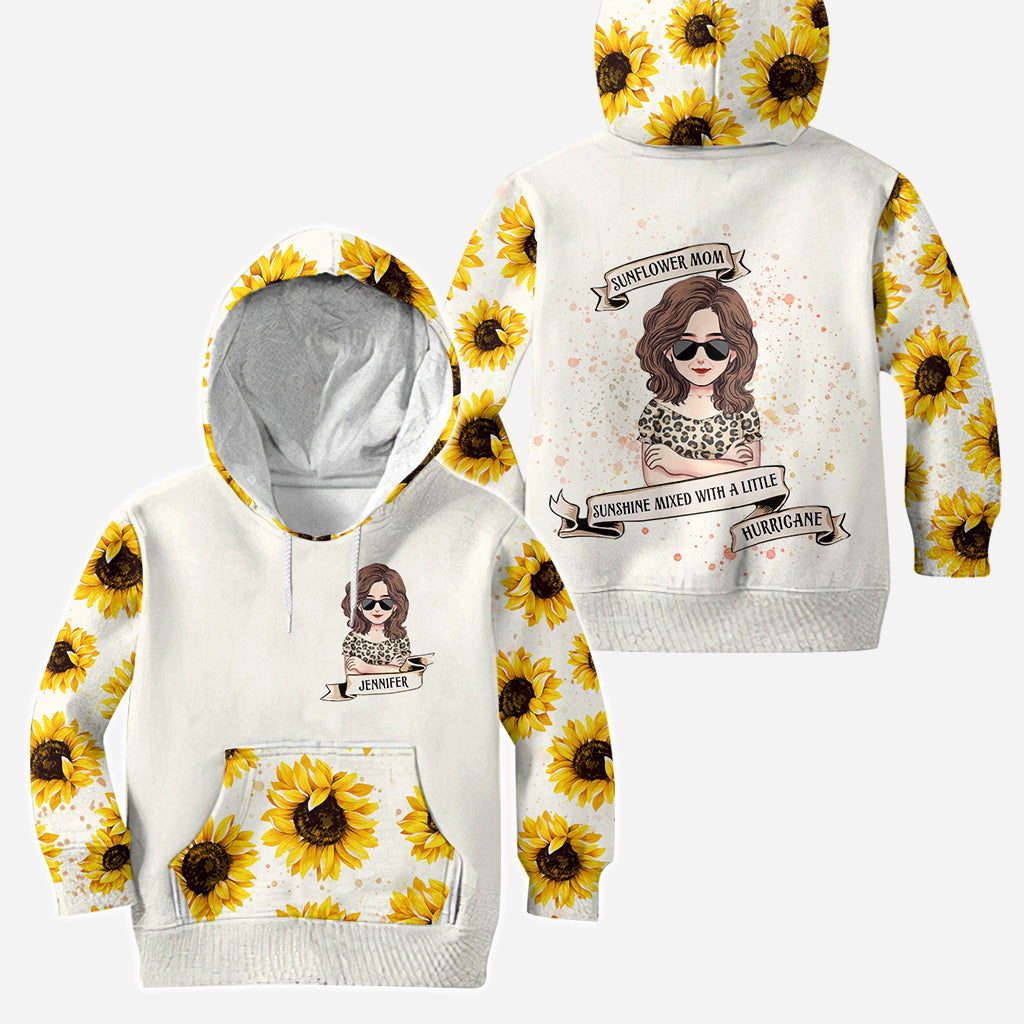Sunshine Mixed With A Little Hurricane - Personalized Mother's Day Mother Hoodie and Leggings