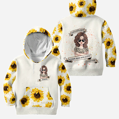 Sunshine Mixed With A Little Hurricane - Personalized Mother's Day Mother Hoodie and Leggings