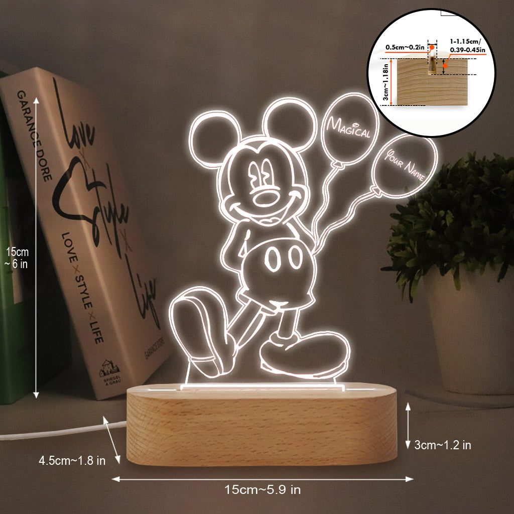 Magical - Personalized Mouse Shaped Plaque Light Base