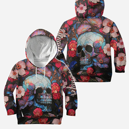 Floral Skull - Personalized Skull Hoodie and Leggings
