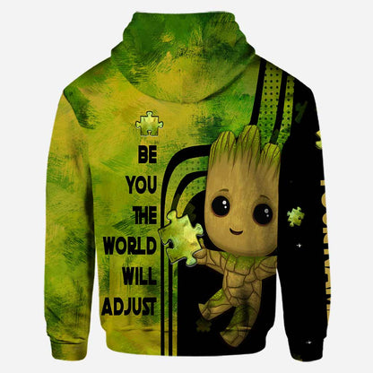 Be You The World Will Adjust - Personalized Autism Awareness Hoodie And Leggings