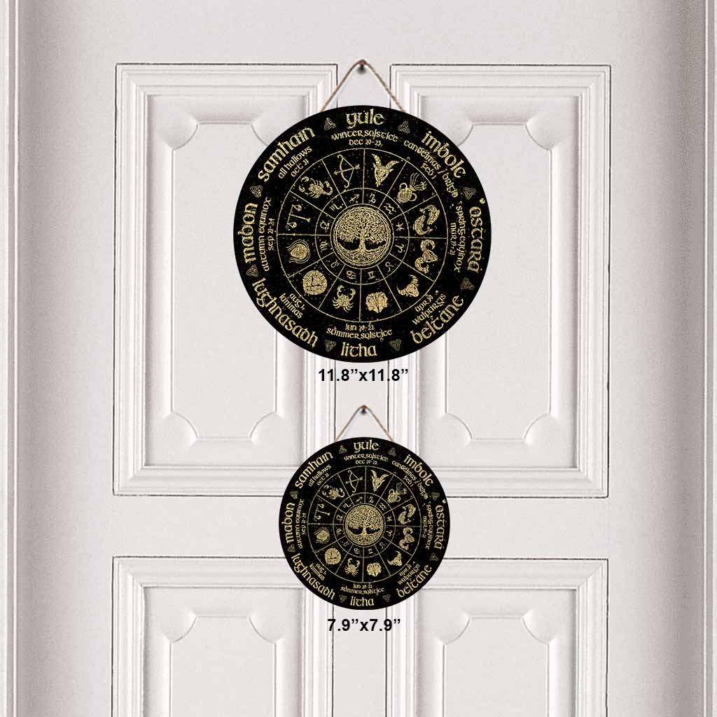 Witch Wheel - Round Wood Sign
