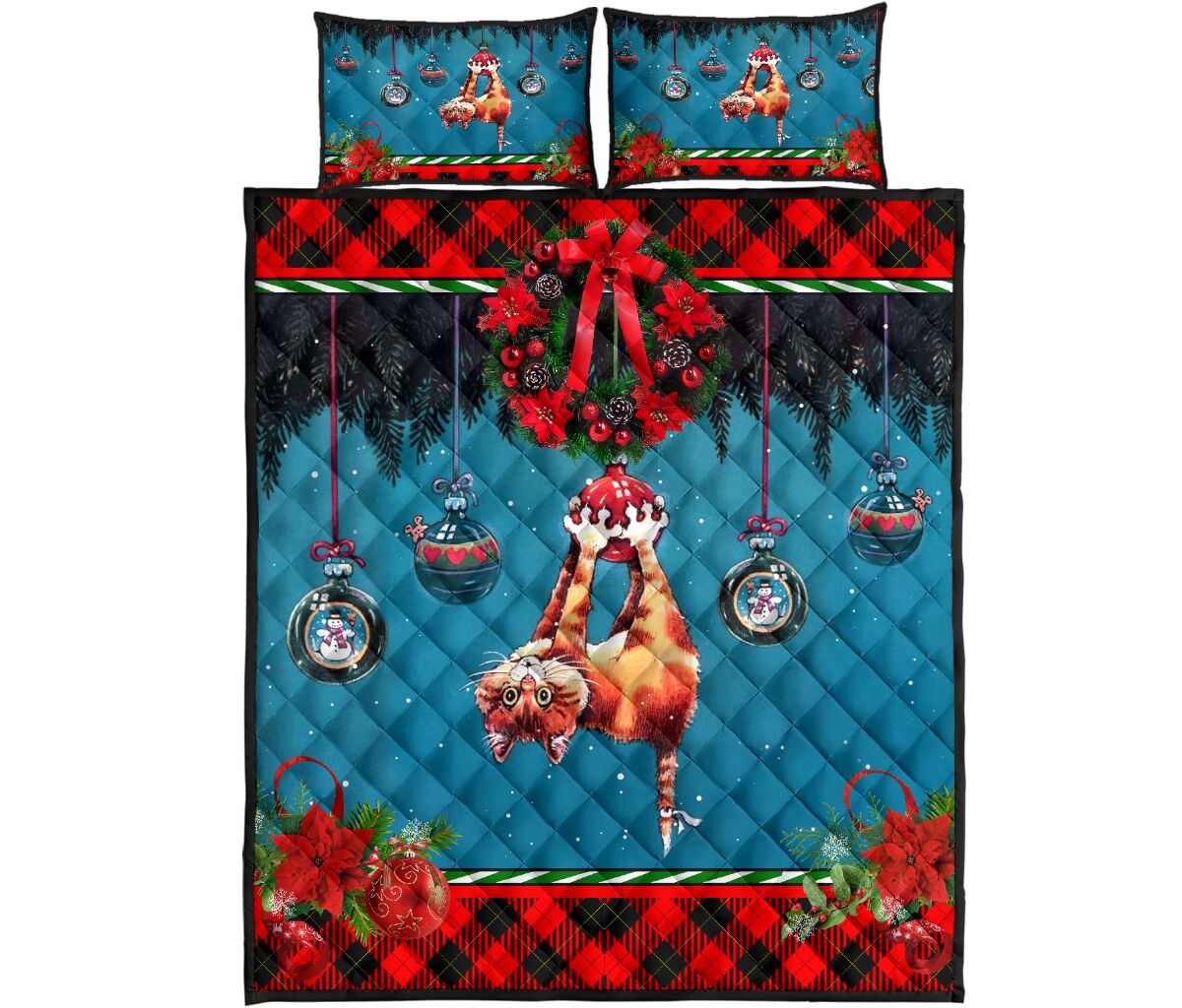 Merry And Bright Cat Quilt Set 0622