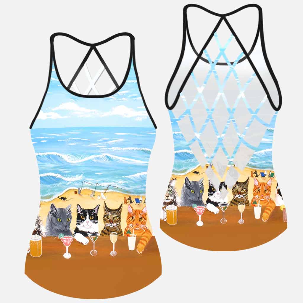 Summer On The Beach - Cat Cross Tank Top