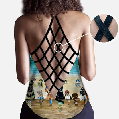 Summer On The Beach - Dog Cross Tank Top