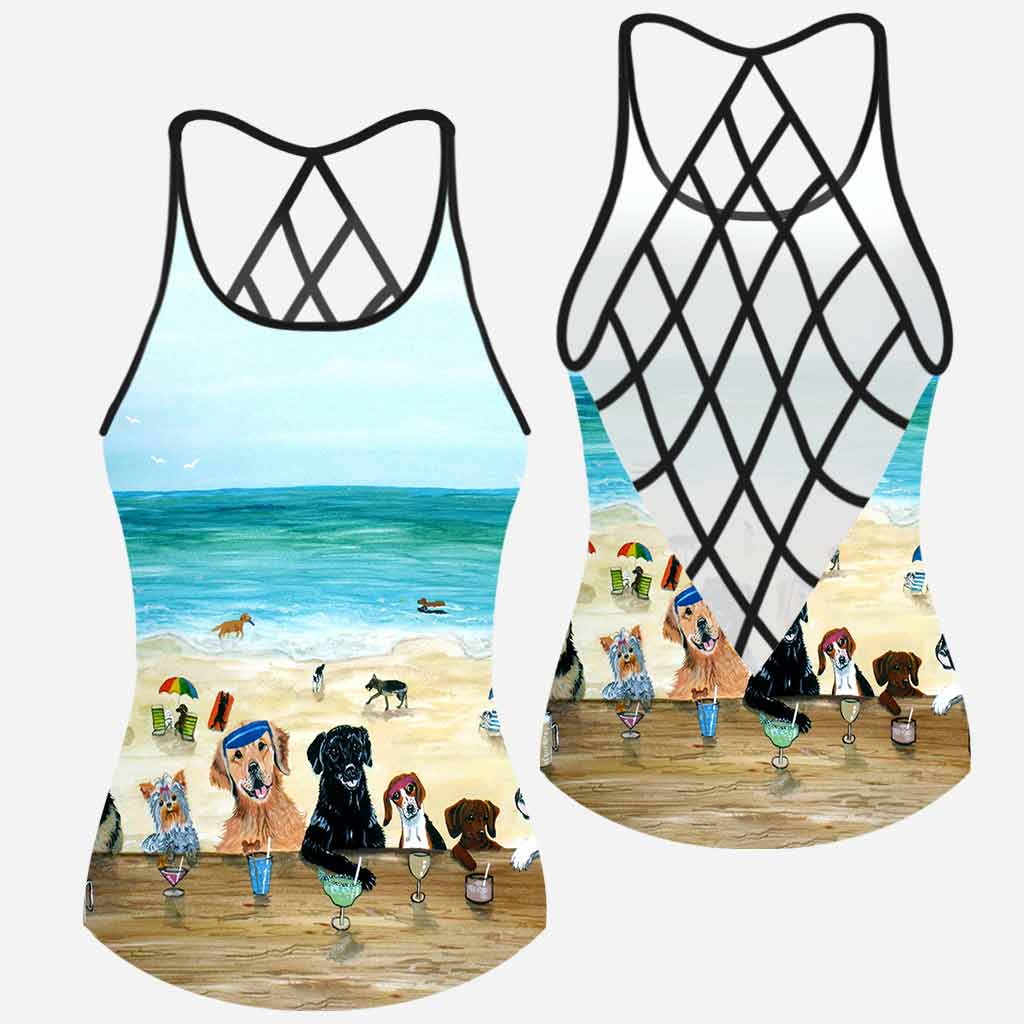 Summer On The Beach - Dog Cross Tank Top