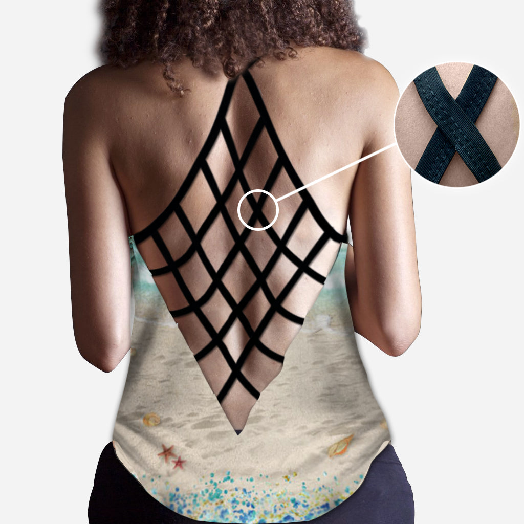 Tanned and Tipsy - Personalized Sea Lover Cross Tank Top