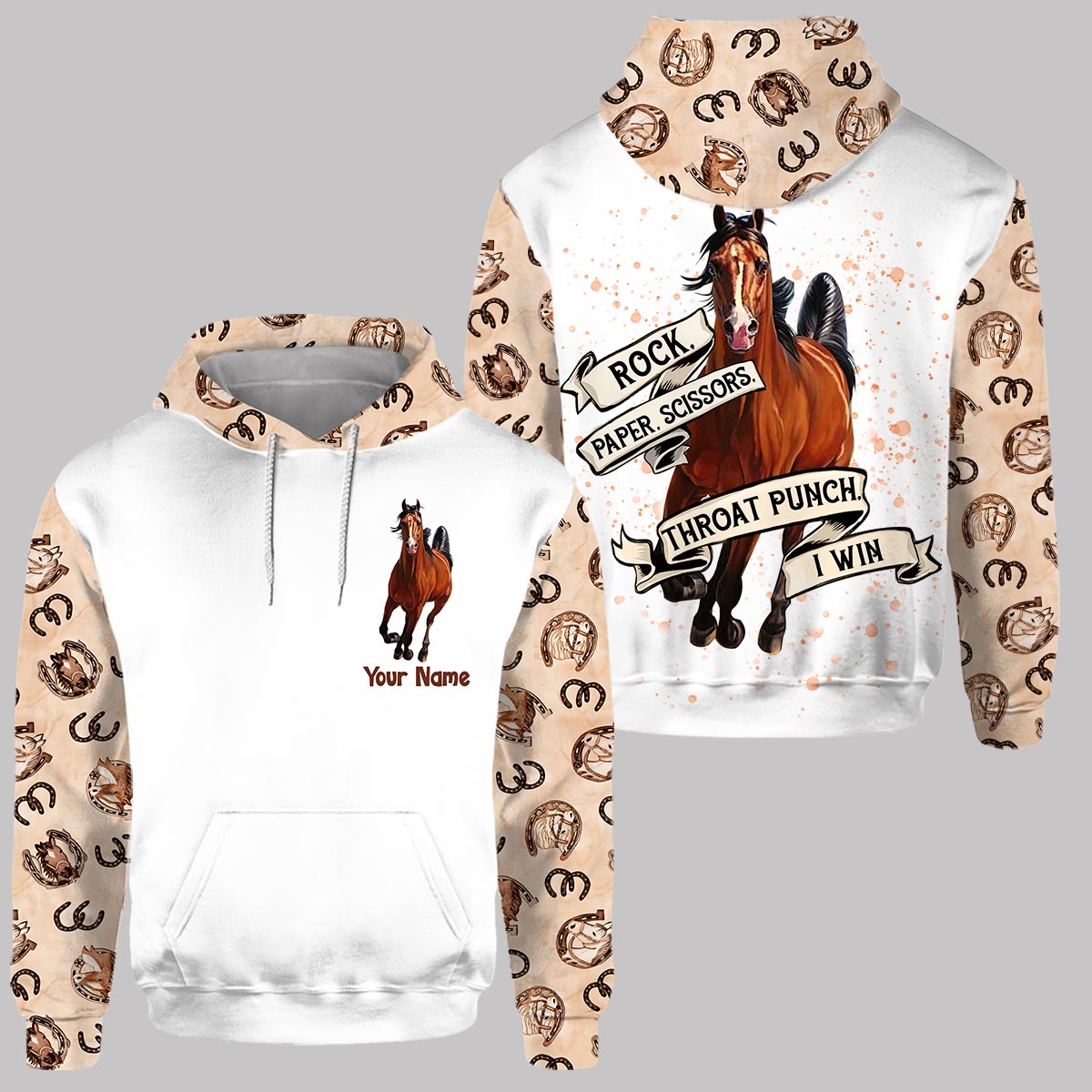 Rock Paper Scissors - Personalized Horse Hoodie and Leggings