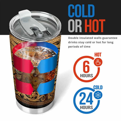 Lovely Buck And Doe - Personalized Hunting Tumbler With 3D Pattern Print