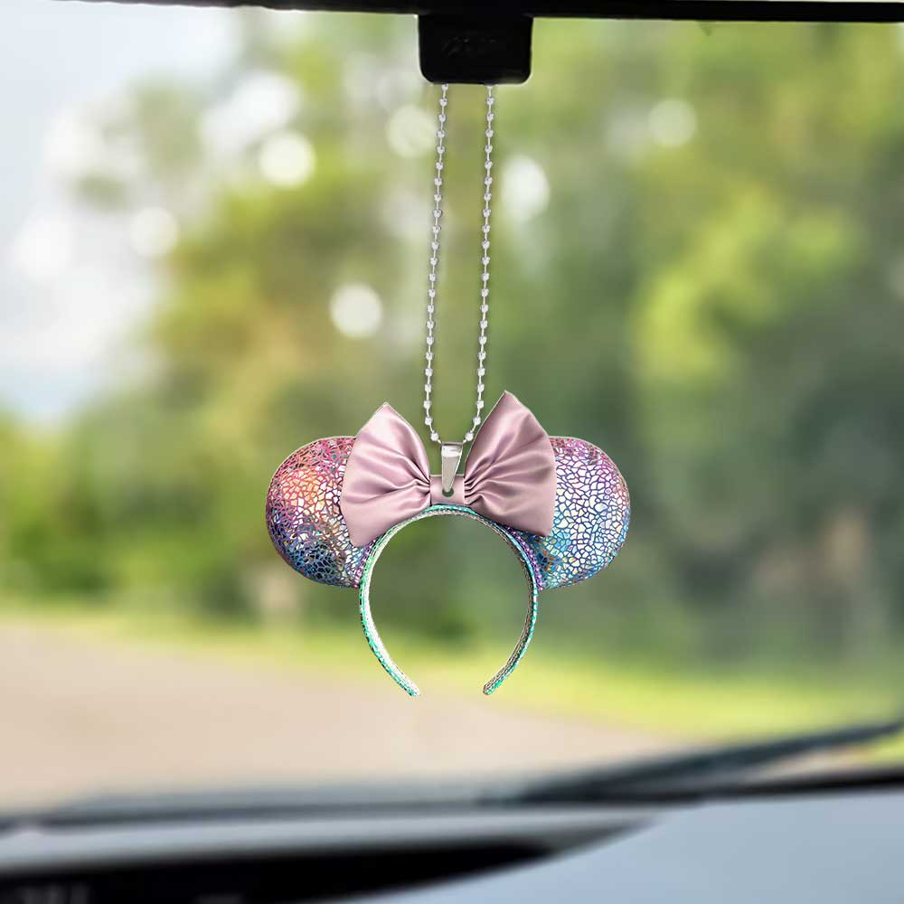 Floral Mouse Ears - Car ornament (Printed On Both Sides)