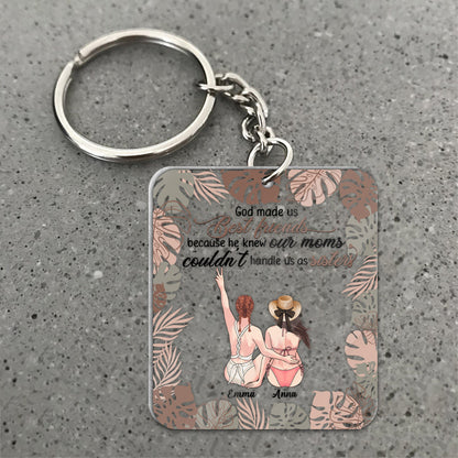God Makes Us Best Friend - Personalized Bestie Transparent Keychain
