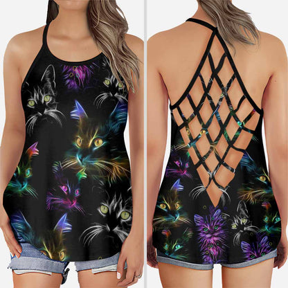 Cat Mom Cross Tank Top