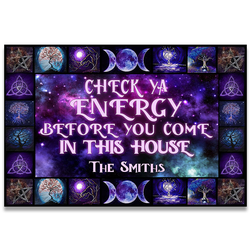 Check Ya Energy - Personalized Witch Doormat