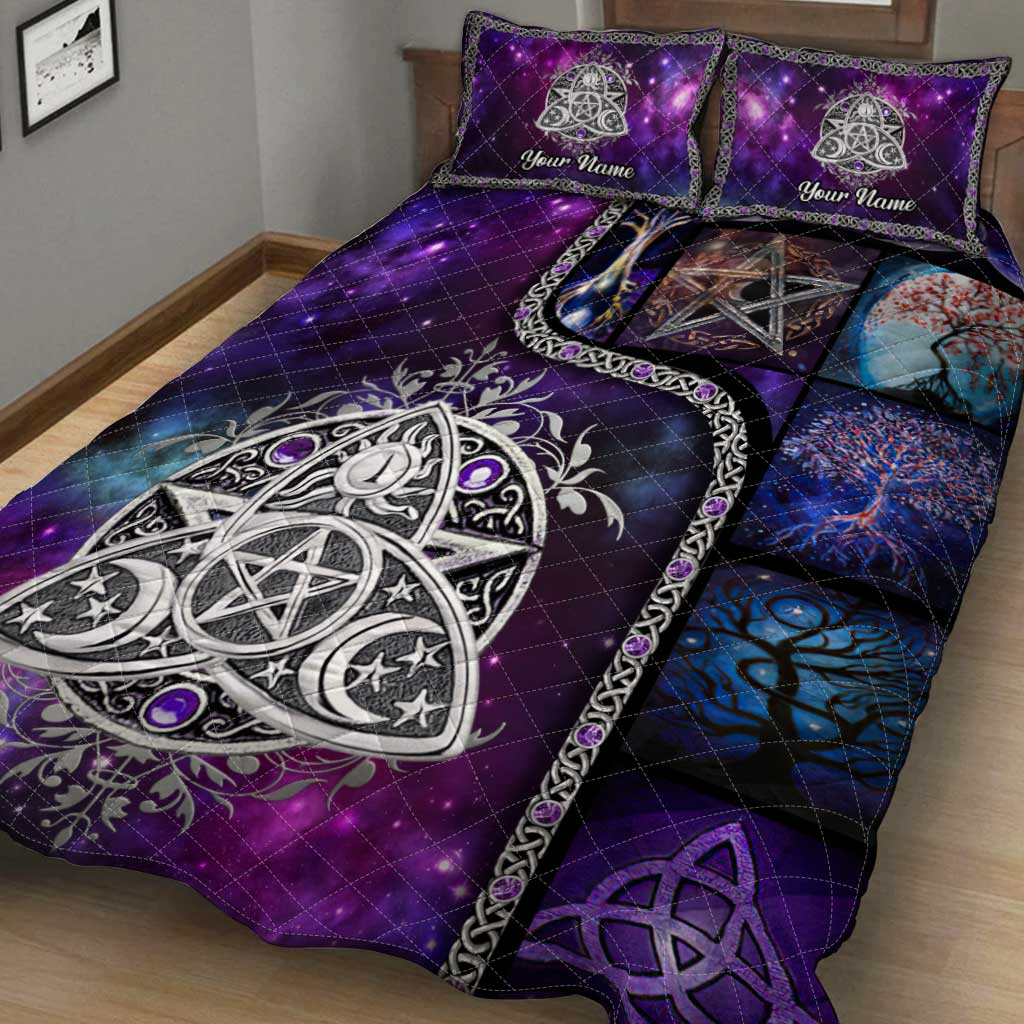Magic Witch Purple Velvet - Personalized Witch Quilt Set