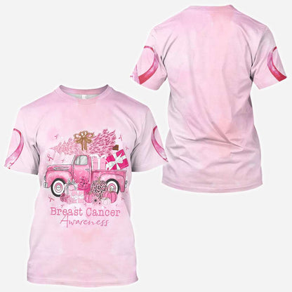 Breast Cancer Truck Christmas - Breast Cancer Awareness All Over T-shirt and Hoodie 0822