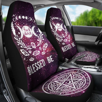 Wicca Blessed Be - Witch Seat Covers 0822