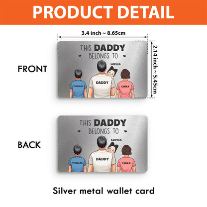 This Daddy Belongs To - Personalized Father Wallet Insert Card